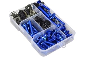 ZHUODINGSEN Lot de 177 vis de carénage de moto M6 M5 pour moto, bleu