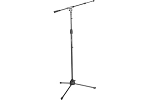 Gator Frameworks Tripod Mic Stand with Soft Grip Twist Clutch, Boom Arm and Both 3/8" i 5/8" Adapters; Min/Max Height – 6"/99" (GFW-MIC-2020), czarny