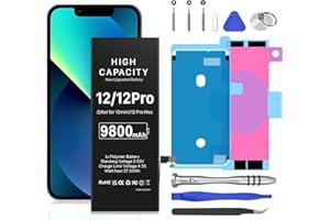 QUZMO [9800mAh] Akku für iPhone 12 Pro, verbesserter Ersatzakku mit höherer Kapazität für iPhone 12 Pro Modelle A2407, A2341, A2406, A2408 mit Reparaturwerkzeugsatz