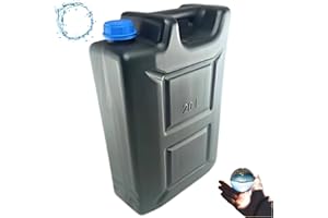 Anwicar Bidon à eau en plastique - 20 l - Noir - Réservoir d'eau potable - Bidon de réserve - Pour la maison, le jardin, la voiture, le camping - Fermeture étanche - Prise en main confortable