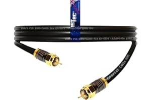 1STec 5 Metre Short Virgin Media Black Isolator Wall Box 5m Link Lead for connecting to 2 or 3 Way Splitters V6 Digital Set Top Boxes or Broadband Cable Modems (500 cm Lead)