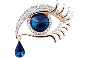 TASHCE Zerreißt Auge Design Brosche Rhinestone, Brosche Kreative Augen Tränen Corsage, Kleidung Dekoration Damen Brosche Schmuck Zubehör Legierung Brooch Kreative Engel zerreißt Broschen (Blau)