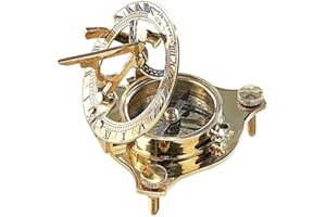 ‎ST. LEONHARD St. Leonhard Taschensonnenuhr: Messing-Sonnenuhr Traveller mit Kompass (Sonnenuhr Armbanduhr, Taschensonnenuhr mit Kompass, Armbanduhren)