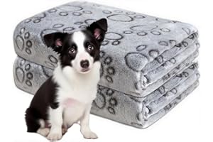 JYNVO 2 Couverture Chat Moelleuse et Lavables, 40X60cm, Plaid Chien, Plaid Chat, Couverture Chaude À Imprimé de Pattes pour Animal Compagnie, Chats, Chatons, Chiots, Chiens de Petite, Moyenne et Grande