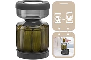 Luvan Glas Einlegeglas, 1000ml/34oz Gurkenglas zum Umdrehen, Luftdichtes Essiggurken Behälter, Sanduhr Gurkenglas für Gurken, Oliven, Kimchi und Jalapenos