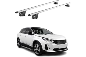 OMAC Barres de Toit transversales pour Peugeot 3008 2016-2025 en Alu Gris Argenté 2X