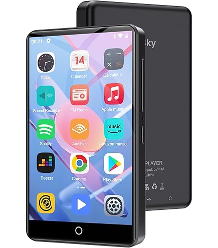 80GB MP3-spelers met Bluetooth en WiFi, Oilsky 4'' 1080P MP4-speler met volledig touchscreen, Android 9.0 MTK 8-Kern Spotify-muziekspeler met Play Store, ondersteuning voor installeren/verwijderen