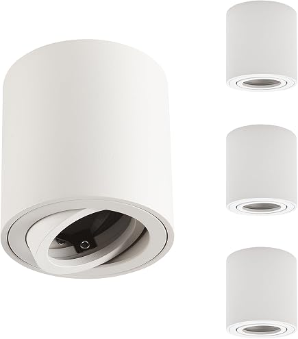 Lot Spots LED Plafond Ultra-Plat Blanc – 8W 1680LM 4000K – Ø97x55mm – Éclairage Saillie Aluminium Économe