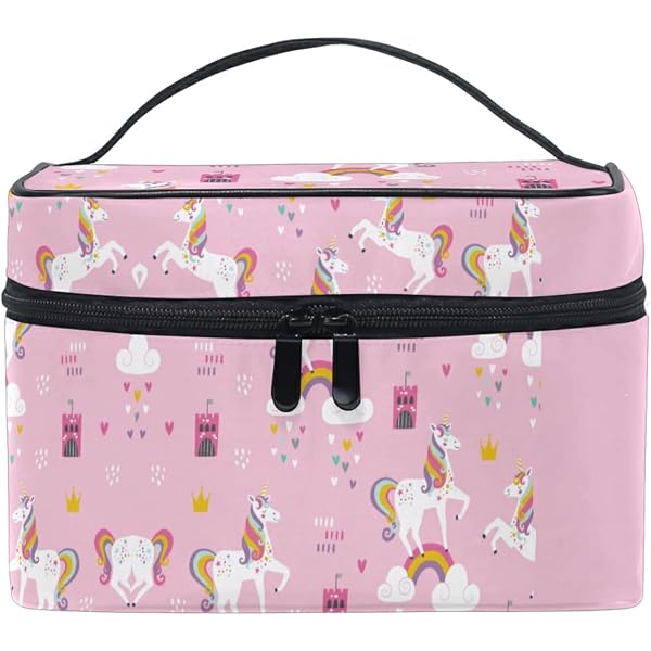 Make-up Tasche Mit Panda-Muster – 23x17x16 Cm, Mit Griff & Fächern, Für Reisen & Kosmetik