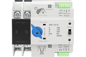 SIRYDER ATS 2P 63A,Interrupteur de Transfert Automatique ATS PhotovoltaïQue 220V 100A 2P Automatique, Interrupteur à Double Transference,Pour Panneau Solaire et éLectricité