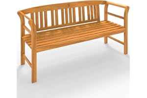‎CASARIA Deuba Garden Bench Rose FSC®-Certified Eucalyptus Wood 2 Seater Wooden Garden Furniture Armrests