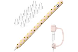 NIUTRENDZ Tournesol Silicone Housse de Protection pour Apple Pencil 1ère génération Accessoires avec Couvercle de Pointe Apple et Cordon d'adaptation de Câble (Rose)