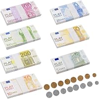 Faux Billets, Euros Realiste 10 20 50 NJCXOLA 80 Pièces Billets De Banque Miniatures En Euros, Euros Stylo Detecteur Faux Billets, Euros