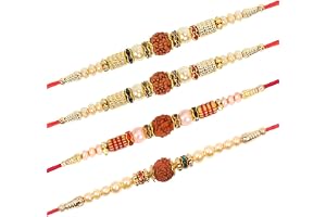 Riddhika Ventures Set of Multi Colour Family Rakhi with Roli Chawal and Greeting Card (H1Q1W1Y1)
