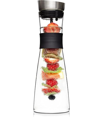 Pichet à eau en acier inoxydable avec poignée, pour thé glacé, thé, vin, café, lait, maison, hôtel, 1 l Pichet à eau en acier inoxydable avec poignée, pour thé glacé, thé, vin, café, lait, maison, hôtel, 1 l