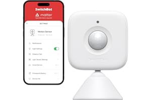SwitchBot Smart Motion Door Sensor - Sistema di sicurezza domestica wireless, allarme rilevatore di movimento PIR, compatibile con Alexa utilizzando SwitchBot Hub, Bianco