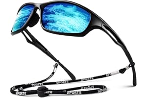 LINVO Polarised Sports Sunglasses for Men Driving Running Wrap Around TR90 Unbreakable Frame UV400 Protection