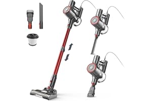 YISORA Aspiradora 6 en 1 con Cable,23 Kpa Aspiradora Escoba con Cable de 6 m, Aspirador de Alta Potencia de succión, Motor de 600 W, aspiradora Independiente, Limpiador de vacío para Suelos Duros