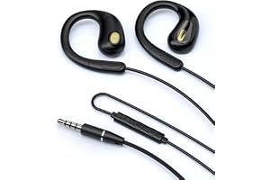 Fesoklaf Öppna öronsnäckor med 3,5 mm kabel, öronkrokar, mikrofon och online-kontroll, luftledning, trådbundna stereohörlurar