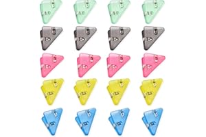 AAED 20 Clips Triangulares, Clips Foldback, Clips para Libros, Clips De Esquina, Clips De Esquina Multifuncionales, Clips De Esquina De Plástico, Clips Transparentes para Carpetas