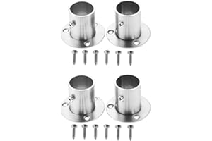 Hicello 4 pezzi flange in acciaio inox per armadio, tubazione, supporto e supporto, collegamento tra tubi, appendiabiti, 25 mm