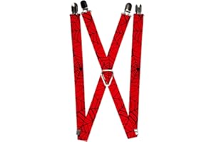 BUCKLE-DOWN Buckle Down Unisex's Marvel Comics Suspenders-Spiderweb Red/Black