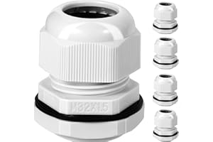 Dawenur 5 Stück Kabelverschraubung M32 Kabeldurchführung Wasserdicht PA66 Kunststoff Verstellbaren Kabelverschraubungen für Outdoor Garten Schaltkasten Abzweigkasten