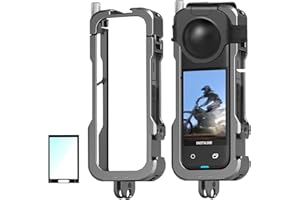 HAFOKO Alluminio Telaio Gabbia per Insta 360 X4 Metallo Protezione Gabbia Alloggiamento Espansione con Scarpa Fredda compatibile con Insta 360 X4 Accessori con Obiettivo Tappo + Schermo Protezione