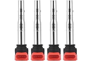 HLYJOON Bobine R8 Ngk + 4Pcs Bobina Di Accensione Pack Sistema 06E905115E 06E905115F Automatica Motore Accessori Auto Adatto Per Veicoli Con Cilindrata 2.4L A4-A7 Q5 Q7 S4 S5 A3 2005-2014