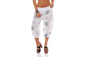 MALITO MORE THAN FASHION Malito Court Pantalon de survêtement avec d'été Print Sweatpants Boyfriend 7182 Femme Taille Unique