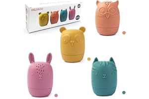 BALOBOO Bath Toys Silicone Mold Free Bath Toys for Infants 6-12 Months Bathtub Toys for Toddlers 1-3 Non Toxic Baby Bath Toys Birthday Gifts Set for Toddlers Kids Age 18 Months 1 2 3+ Year Olds Boys Girls
