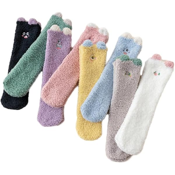 TAGVO Chaussette Chaude Femme Hiver, Cozy Lot De 3 Paires De Chaussettes En Coton Pour Femme,Chaussettes Douces Et Chaudes Pour L'hiver, Chaussettes De Lit Chaudes Mignonnes, Cadeau De Noël
