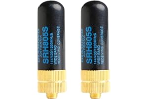 VINEYUAN 2 Pack SRH805S Universal Walkie Talkie Antenna Corta VHF/UHF 144/430/1200MHz SMA-Femmina Antenna Per Baofeng Retevis Kenwood HYT Radio bidirezionale