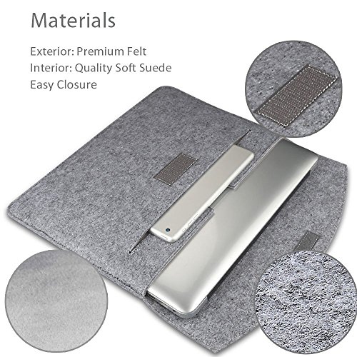 ProCase 12-12 9 Zoll   rmeltasche  Tragbarer Filz Tragender Schutzh  lle f  r Surface Pro 4 3  Apple iPad Pro 12 9  12 Zoll MacBook  11-12 Zoll Chrome