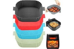 ZAID Silicone Air Fryer Liners, 7.8 inches 4PCS Liners Reusable Accessories Non-Stick, Oil-Proof, Water-Proof. Food Grade Silicon Baking Tray for Roasting Microwave (Pack 4)