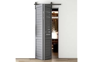 WOLFBIRD 3FT/91cm Bi-Folding Barn Door Hardware Sliding Track Kit for 2 Doors,Heavy Duty [Hardware Kit Only, No Door ]