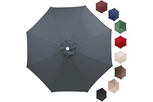 SDNAM Toldo De Repuesto para Sombrilla De Patio, 2m/2.3m/2.7m/3m 6 Varillas 8 Varillas, Cubierta para Sombrilla Exterior Portátil (Q1,300cm/8ft)