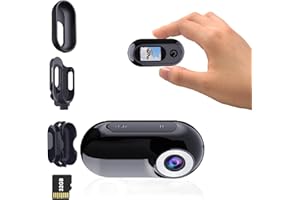 Xilecam Mini Action Cam1080P und 32 GB Speicherkarte Helmkamera Motorrad Bodycam Mini ski Kamera Multifunctional Accessories Body Cam（Schwarz）