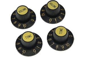 KAISH Lot de 4 boutons noirs avec capuchon doré pour guitare Epiphone Les Paul SG
