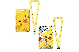 WOPIN Soporte de Insignia de Anime de 2 Piezas: cordón con Estuche rígido para Tarjetas, Correa para el Cuello con Soporte para Tarjetas de identificación para oficinas, Llaves, Tarjeta Tarjeta de autobús