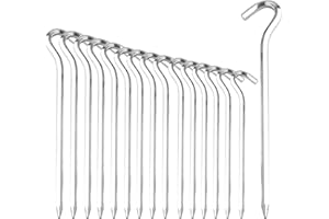 Dantolo 16pcs Sardines de Fixation de Tente de 18 cm, Sardines Camping alu Accessoires Tente Piquet de Tente pour sols durs - Idéal pour Le Jardin, Le Camping, la pêche et Les tentes