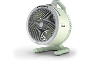Shark FlexBreeze HydroGo, ventilateur brumisateur portable, rafraîchisseur d'air silencieux intérieur/extérieur, discret et durable, avec/sans fil, léger, 5 réglages de vitesse, Menthe FA050EUGN