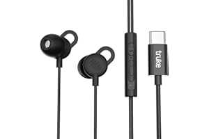 truke Bass S2 Sleeping Earphone Designed for Side Sleepers with Soft Silicone, 13mm Driver for Clear Audio, Type-C Jack, Noise-Reducing Fit, Lightweight & Durable TPE Wire for All-Night Comfort-Black