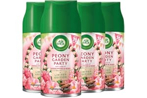 AIRWICK Air Wick Automatic Air Freshener Freshmatic Spray Refills, Peony Garden Party, Pack 4 x 250ml, Natural Essential Oils, Last up to 280 days, Air freshener
