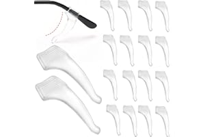 KAONESS 20 Paia Fermi per Occhiali in Silicone Accessori Fermaocchiali Morbidi per Occhiali Antiscivolo Supporto per Orecchio Antiscivolo per Occhiali Morbidi Fissaggio Occhiali 34 x 12mm(Trasparente）