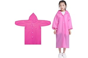 Tinsellns Kids Raincoats, Kids Waterproof Rain Coat Boys Girls Rain Poncho Rain Jacket with Hood EVA Emergency Raincoats, for Outdoor Climbing Cycling Hiking Camping