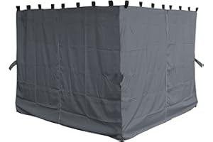 QUICK STAR 4 Seitenteile für Pavillon Nizza 3x3m Seitenwand Grau RAL 7012
