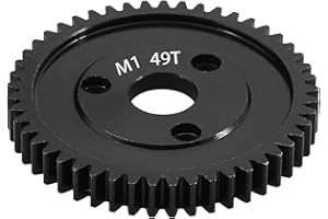 RCTHJIA 49-Tooth M1 Spur Gear 1.0 Metric Pitch, Hardened Steel Upgrades Main Gear 31T 33T 35T 37T 39T 41T 43T 45T 47T 49T 51T Spur Gear Mod 1 Fit for TRAXXAS Slayer Pro 4X4 Revo 3.3 ARRMA HPI HOBAO LOSI (49T)