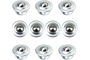10 PCS Stainless Steel Roller Ball Transfer Bearing, FERCAISH Universal Rotation Ball Casters Round Ball Transfer Units for Transmission Roller Stand Roller Stand