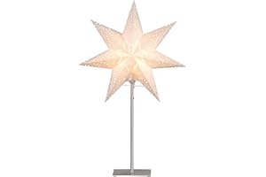 ‎STAR TRADING Best Season Standleuchte Stern"Sensy Mini 55", Metall/Papier, circa 55 x 34 cm, Vierfarb-Karton, crème 234-22